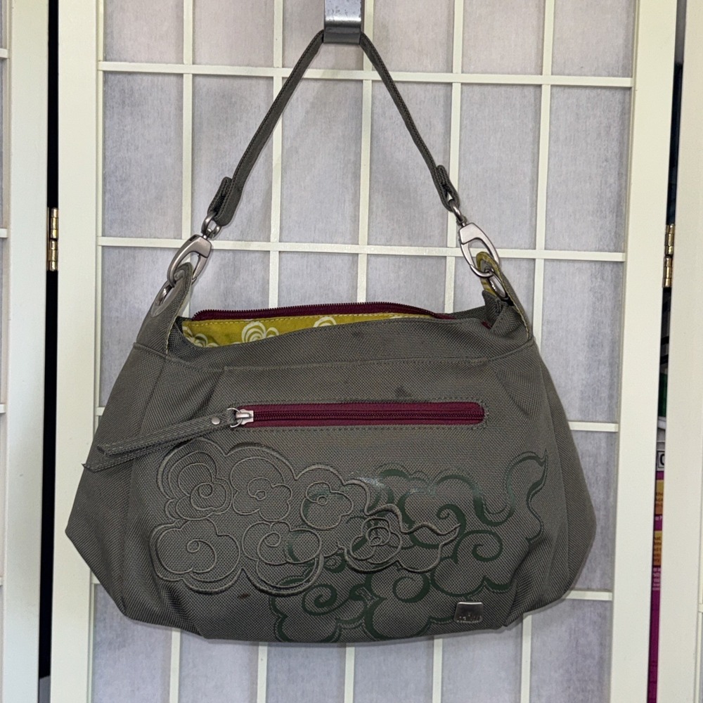 Haiku Military Green Stride Floral Gorpcore Grunge Boho Medium Hobo Purse
